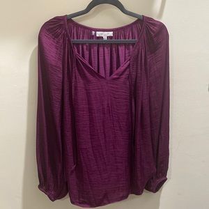 Jennifer Lopez purple long sleeve blouse